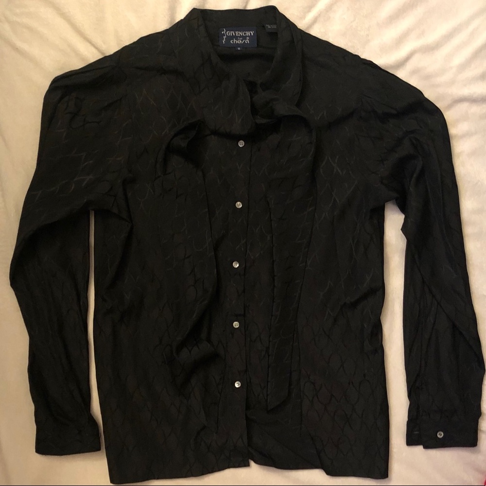 Vintage Givenchy for Chesa pussy-bow blouse